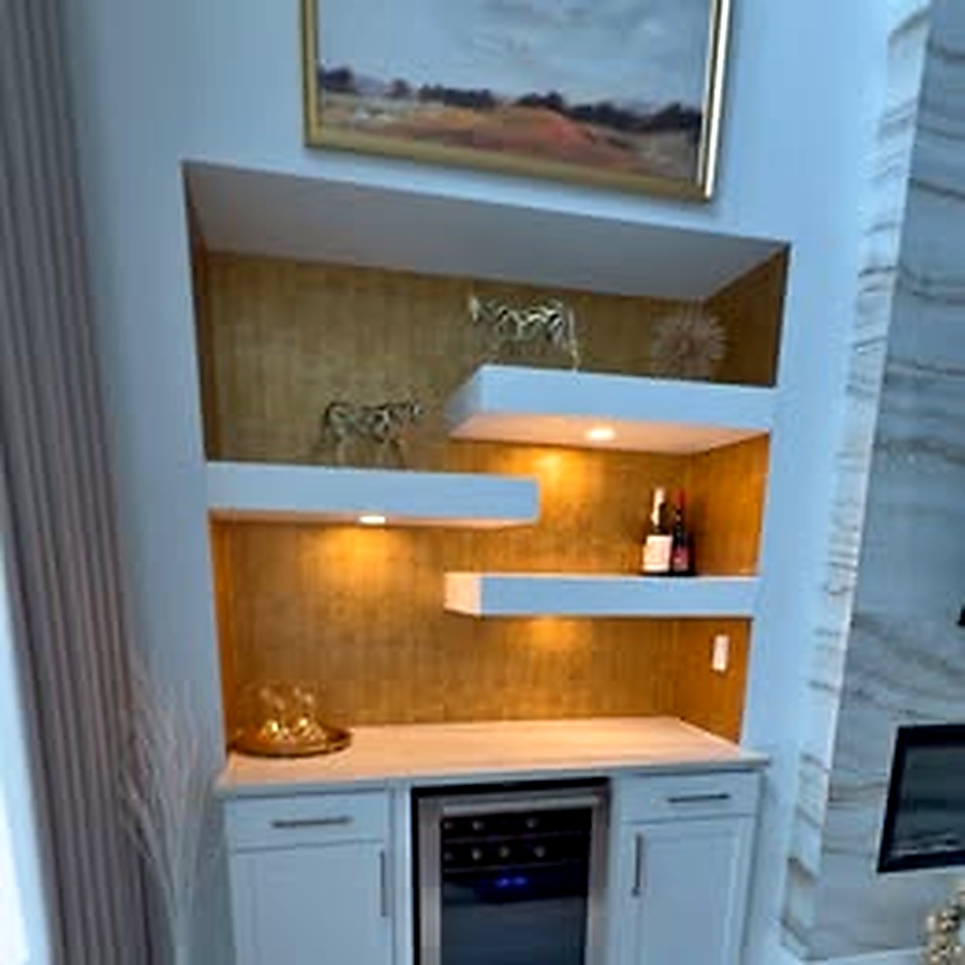 Shelving and accent lighting